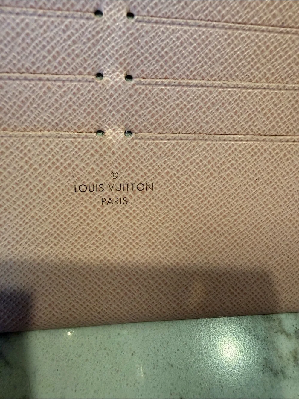 Louis Vuitton Pink Card Holder with Damier Azur Zip Pouch